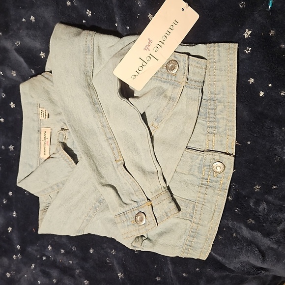 Nanette Lepore Girls Light Blue Jean Jacket - Picture 6 of 6